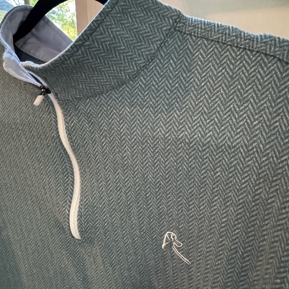 Rhoback Green Herringbone Casual Button Down Shirt